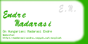 endre madarasi business card